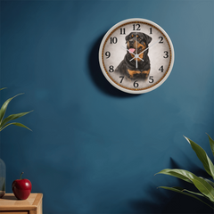 Powerful Rottweiler - Wood Frame 10" Clock