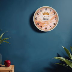 Queen Mom - Wood Frame 10" Clock (Pink Mable)