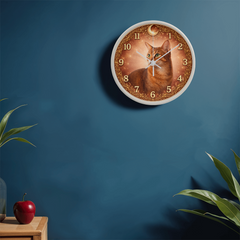Regal Red Abyssinian - Wood Frame 10" Clock