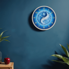 Flowing Yin & Yang  - Wood Frame 10" Clock