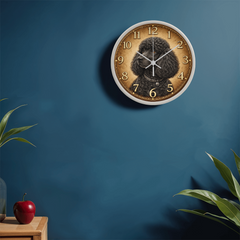 Playful Black Puddle - Wood Frame 10" Clock