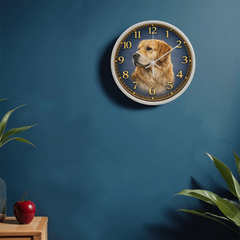 Golden Retriever - Wood Frame 10" Clock