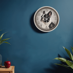 Classic French Bulldog - Wood Frame 10" Clock