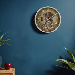 Timeless German Shorthaired Pointer - Wood Frame 10" Clock