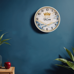 Queen Mom - Wood Frame 10" Clock (Blue Marble)