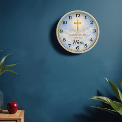 God Blessed me With You, Mom - Wood Frame 10" Clock