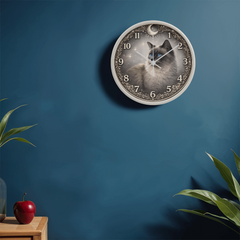 Misty Elegance Ragdoll - Wood Frame 10" Clock