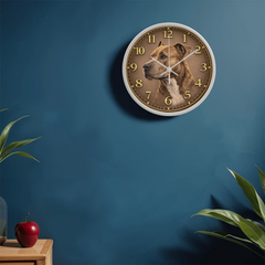 Warm Heart Pit Bull Terrier - Wood Frame 10 " Clock