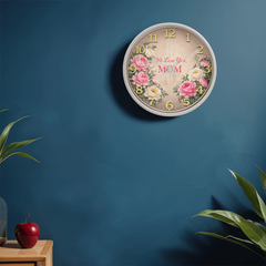 We Love You Mom - Wood Frame 10" Clock