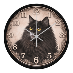 Noir Majesty Siberian - Wood Frame 10" Clock