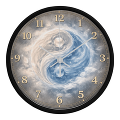 Celestial Yin & Yang  - Wood Frame 10" Clock