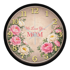 We Love You Mom - Wood Frame 10" Clock