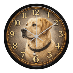 Brave Labrador Retriever - Wood Frame 10" Clock