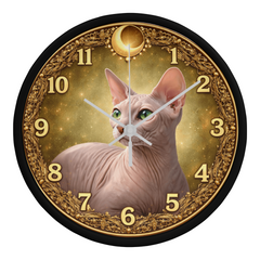 Timeless Royal Sphynx - Wood Frame 10" Clock