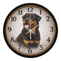Powerful Rottweiler - Wood Frame 10" Clock