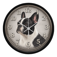 Classic French Bulldog - Wood Frame 10" Clock