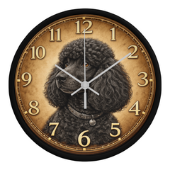 Playful Black Puddle - Wood Frame 10" Clock