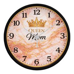 Queen Mom - Wood Frame 10" Clock (Pink Mable)