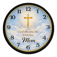 God Blessed me With You, Mom - Wood Frame 10" Clock