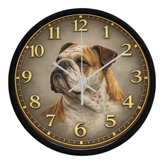Noble English Bulldog - Wood Frame 10" Clock