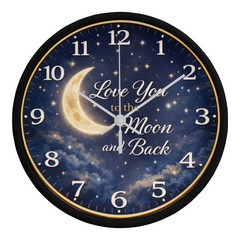 Love You To The Moon and Back - Wood Frame 10" Clock