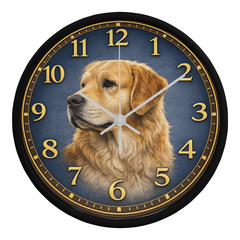 Golden Retriever - Wood Frame 10" Clock