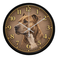 Warm Heart Pit Bull Terrier - Wood Frame 10 " Clock