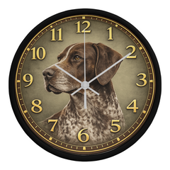 Timeless German Shorthaired Pointer - Wood Frame 10" Clock