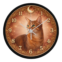 Regal Red Abyssinian - Wood Frame 10" Clock