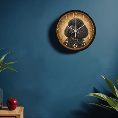 Playful Black Puddle - Wood Frame 10" Clock