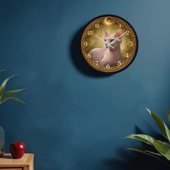 Timeless Royal Sphynx - Wood Frame 10" Clock