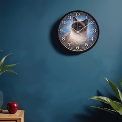 Sapphire Eyes Siamese Elegance - Wood Frame 10" Clock