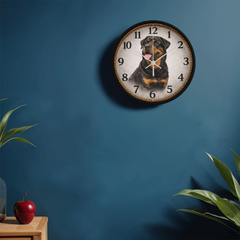 Powerful Rottweiler - Wood Frame 10" Clock