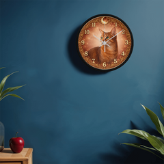 Regal Red Abyssinian - Wood Frame 10" Clock