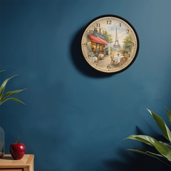 Paris Café Elegance - Wood Frame 10" Clock