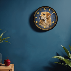 Golden Retriever - Wood Frame 10" Clock