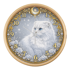 Snow Queen Scottish Fold - Wooden Frame 10" Clock
