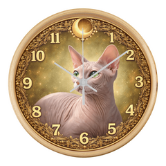 Timeless Royal Sphynx - Wood Frame 10" Clock