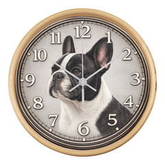 Classic French Bulldog - Wood Frame 10" Clock