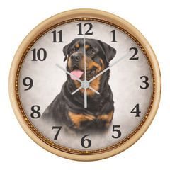 Powerful Rottweiler - Wood Frame 10" Clock