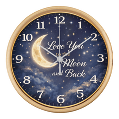 Love You To The Moon and Back - Wood Frame 10" Clock