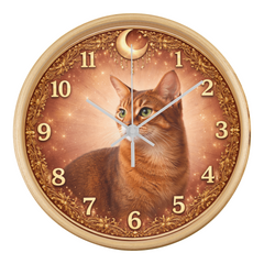 Regal Red Abyssinian - Wood Frame 10" Clock