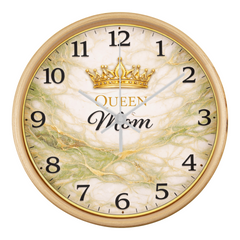 Queen Mom - Wood Frame 10" Clock (Green Marble)