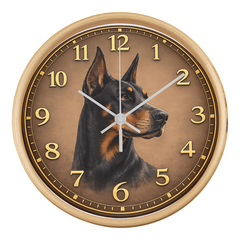 Elegant Doberman Pinscher - Wood Frame 10" Clock