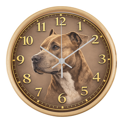 Warm Heart Pit Bull Terrier - Wood Frame 10 " Clock