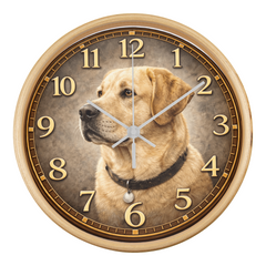Brave Labrador Retriever - Wood Frame 10" Clock