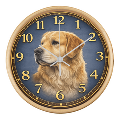 Golden Retriever - Wood Frame 10" Clock