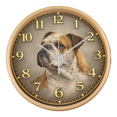 Noble English Bulldog - Wood Frame 10" Clock