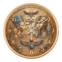 Timeless Pharaohs Egyptian Art - Wood Frame 10" Clock