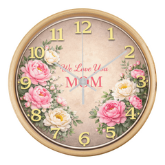 We Love You Mom - Wood Frame 10" Clock